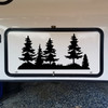 Pine Trees V2 Landscape Vinyl Decal - Custom Sizes - 20 Color Options - Forest Scene