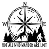 Compass Mountains Sasquatch Bigfoot V2 Decal – Not All Who Wander Are Lost