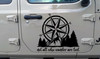 Compass Mountain Scene vinyl decal – Not All Who Wander Are Lost quote