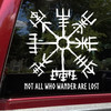 Viking Compass Vegvisir V1 Decal – Not All Who Wander Are Lost Norse Symbol Sticker