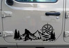 Mountains Compass Bigfoot V2 Vinyl Decal – Sasquatch Hiking Camping RV Car Wall Sticker