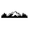 Mountains and trees vinyl decal for cars, trucks, and SUVs – fits above vehicle name badge
