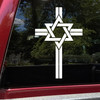 Star Cross Messianic Star of David decal – Christian Jewish unity vinyl sticker