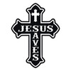 Jesus Saves cross vinyl decal – Christian faith religious scripture sticker for cars, laptops, or wall décor