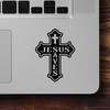 Jesus Saves cross vinyl decal – Christian faith religious scripture sticker for cars, laptops, or wall décor
