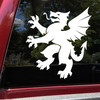 Heraldic rampaging dragon vinyl decal – medieval crest emblem – glossy waterproof vinyl