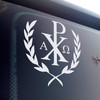 Chi Rho Wreath Vinyl Decal with Alpha and Omega – Christian Symbol of Jesus Christ and Eternal Victory