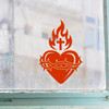 Sacred Heart of Jesus Vinyl Decal – Catholic Symbol of Faith and Divine Love – Painted-On Look