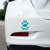 Dog Wolf Paw and Crossed Bones vinyl decal featuring a stylized paw print over crossed bones, symbolizing loyalty and wild strength