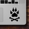 Dog Wolf Paw and Crossed Bones vinyl decal featuring a stylized paw print over crossed bones, symbolizing loyalty and wild strength