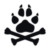 Dog Paw with Crossed Bones V2 vinyl decal featuring a paw print above crossed bones, symbolizing loyalty and wild strength