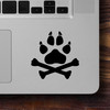Dog Paw with Crossed Bones V2 vinyl decal featuring a paw print above crossed bones, symbolizing loyalty and wild strength