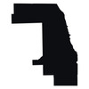 Cook County Illinois Chicago Outline Vinyl Decal showing county shape around Chicago area
