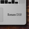 Romans 13:10 Bible verse reference vinyl decal in minimalist Christian scripture design