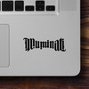 Illuminati ambigram vinyl decal with symmetrical mirrored esoteric script design