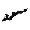 Fishers Island New York outline vinyl decal Long Island Sound coastal map sticker