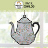 Teapot Suncatcher SVG Floral Tea Kettle Digital Download