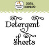 Detergent sheets SVG vinyl cut file for laundry room labels and modern cleaning supply organization