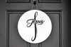 Jesus Cross vinyl decal showing a clean Christian cross silhouette in solid black on a white background