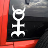 Monad Hieroglyphica vinyl decal showing a sacred hermetic and alchemical symbol in bold black linework on a white background