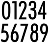 Large storefront address numbers vinyl decal in Futura Bold font with modern minimalist business signage style
