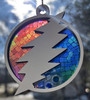 	 Grateful Dead Inspired Bolt Stained Glass Pattern Hanging Ornament MDF Acrylic Psychedelic Suncatcher