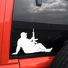 Mudflap fatman rifle vinyl sticker decal available as single or mirrored pair truck graphic