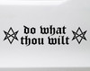 Do What Thou Wilt unicursal hexagrams vinyl sticker decal shown in solid color with occult symbolic design