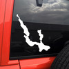 Walloon Lake Michigan outline vinyl sticker decal waterproof Up North cottage shoreline design cut from solid vinyl