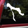 Lake Charlevoix Michigan outline vinyl sticker decal waterproof Up North shoreline design cut from solid vinyl