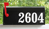 HOA mailbox numbers vinyl sticker decal Clarendon Condensed Bold font address digits sizes 1 to 10 inches maximum 12 characters