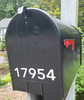 Modern HOA mailbox address numbers Avenir vinyl sticker decal waterproof sizes 1 to 10 inches maximum 12 characters