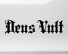 Deus Vult God Wills It medieval script vinyl sticker decal waterproof historical motto design