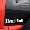 Deus Vult God Wills It medieval script vinyl sticker decal waterproof historical motto design