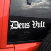 Deus Vult God Wills It medieval script vinyl sticker decal waterproof historical motto design