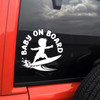 baby on board surfboard vinyl sticker decal funny beach ocean car window