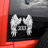 angel wings 333 vinyl sticker decal spiritual numerology winged design