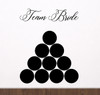 beer pong table vinyl sticker decal set team bride groom circles wedding party