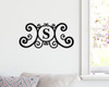 monogram scrollwork letter vinyl sticker decal custom initial elegant script design