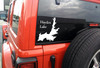 Hayden Lake outline vinyl sticker decal showing Idaho lake map shape applied to car window in minimalist design