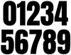 large Anton font vinyl storefront numbers applied to modern business window with bold condensed geometric typography