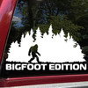 bigfoot edition forest vinyl sticker decal with sasquatch silhouette and pine trees for outdoor adventure vehicles