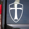 templar shield vinyl sticker decal featuring medieval crusader cross and knight heraldry inspired design