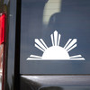 philippine half sun vinyl sticker decal featuring Filipino heritage and Pilipinas inspired symbolic artwork