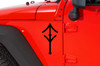 tyr algiz strength protection bindrune vinyl sticker decal featuring Norse Viking rune symbolism associated with courage and resilience