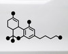 thc molecule vinyl sticker decal featuring tetrahydrocannabinol chemical structure molecular formula c21h30o2 and chemistry inspired scientific design