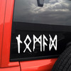 nomad futhark rune vinyl sticker decal inspired by norse and viking culture featuring elder futhark runic lettering for travelers overlanders rv owners and adventurers