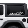 Mountain Forest vinyl decal featuring a panoramic mountain range and evergreen trees for RVs, campers, trucks, SUVs, travel trailers, vans, and overland vehicles.