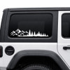 Mountain Forest vinyl decal featuring a panoramic mountain range and evergreen trees for RVs, campers, trucks, SUVs, travel trailers, vans, and overland vehicles.
