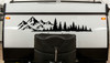 Mountain Forest vinyl decal featuring a panoramic mountain range and evergreen trees for RVs, campers, trucks, SUVs, travel trailers, vans, and overland vehicles.